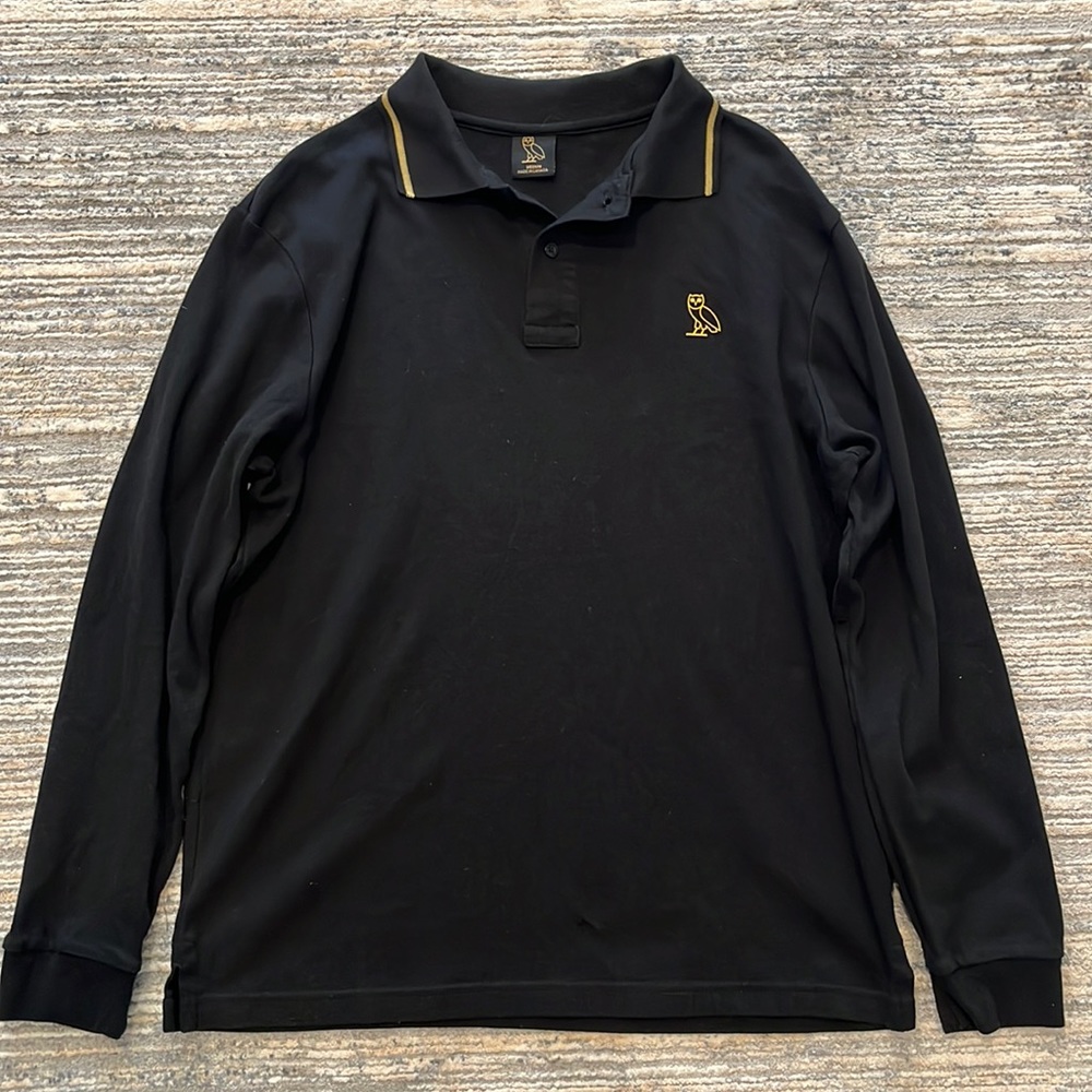 OVO Longsleeve Black Polo Shirt